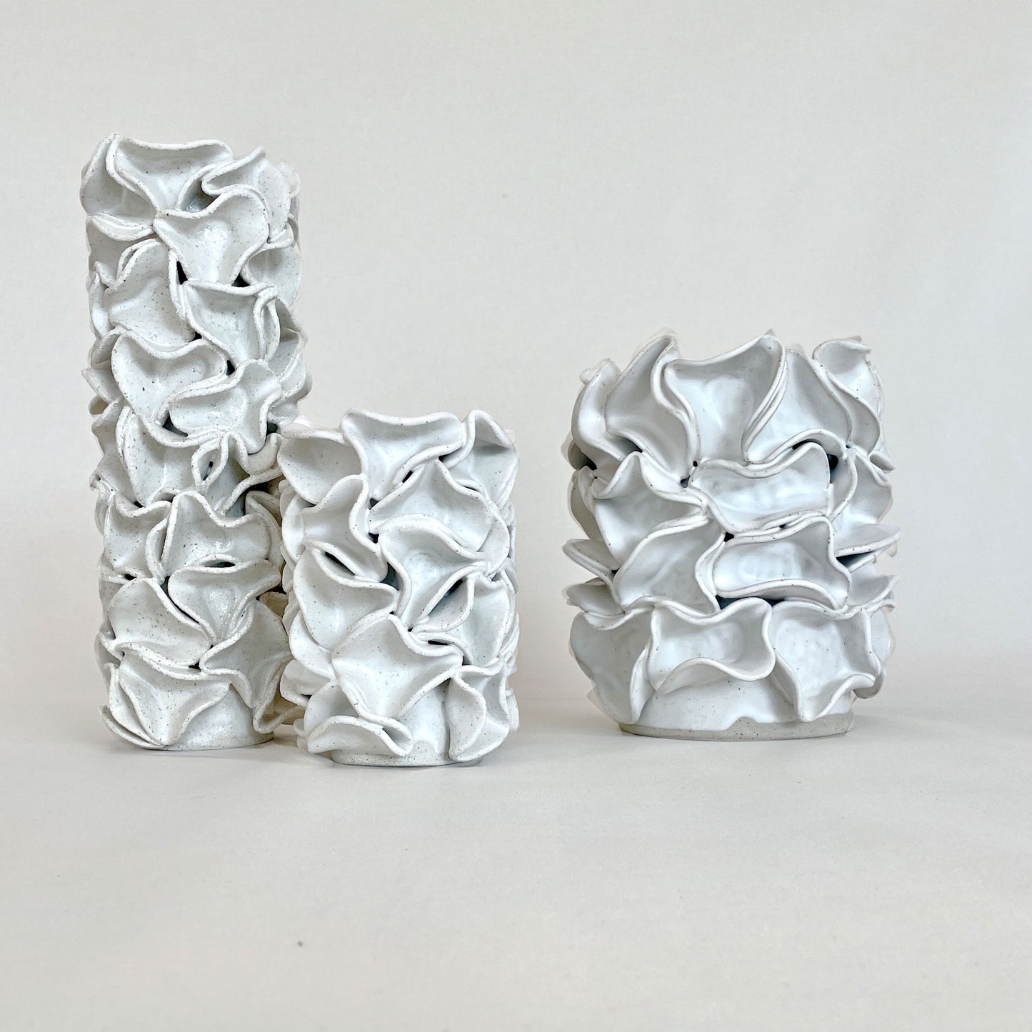 Sculptural Ruffe Vase Collection - Hand built by Polly Barton