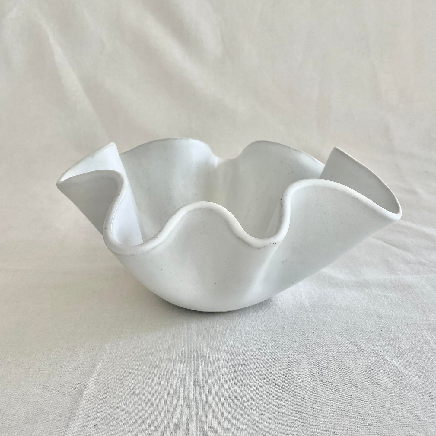Tall White Wave Bowl - Medium - Fluid Form