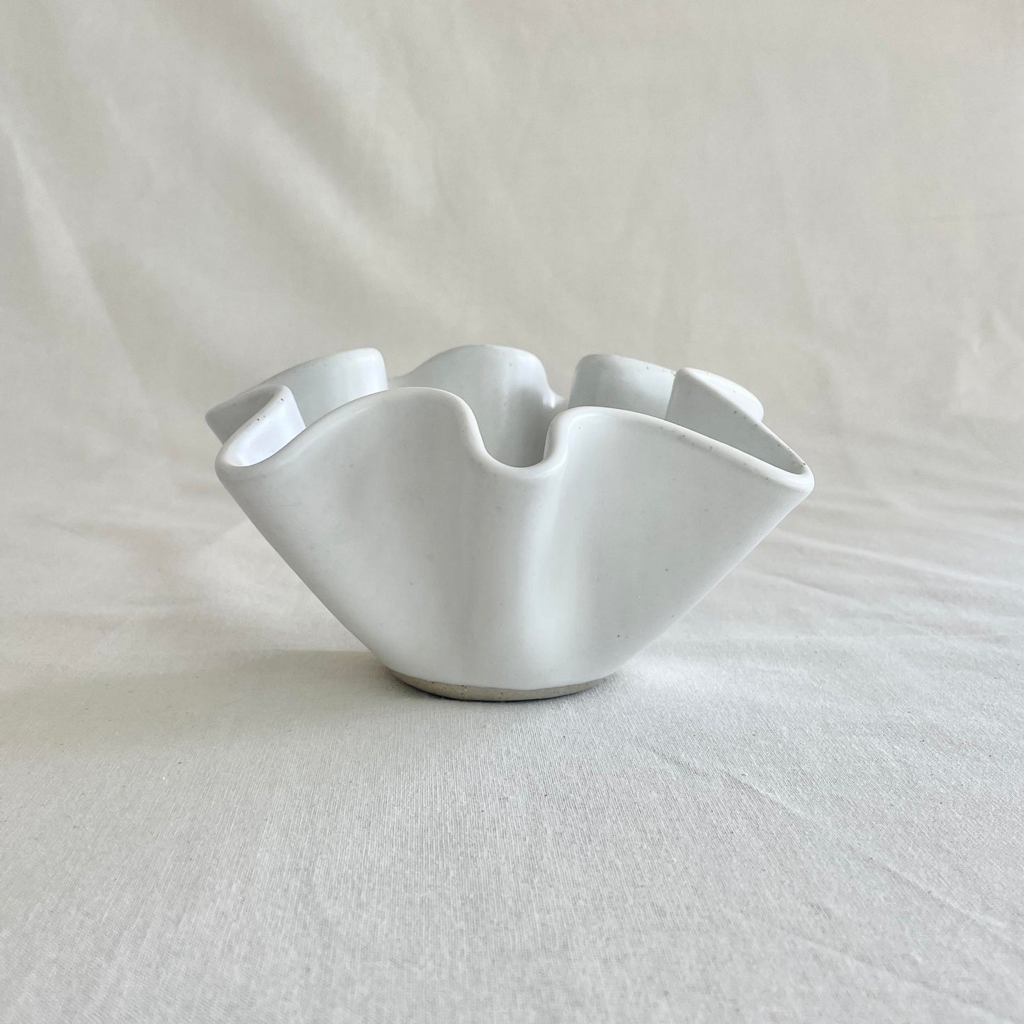 White Wave Bowl - Medium/Small White - Irregular Form