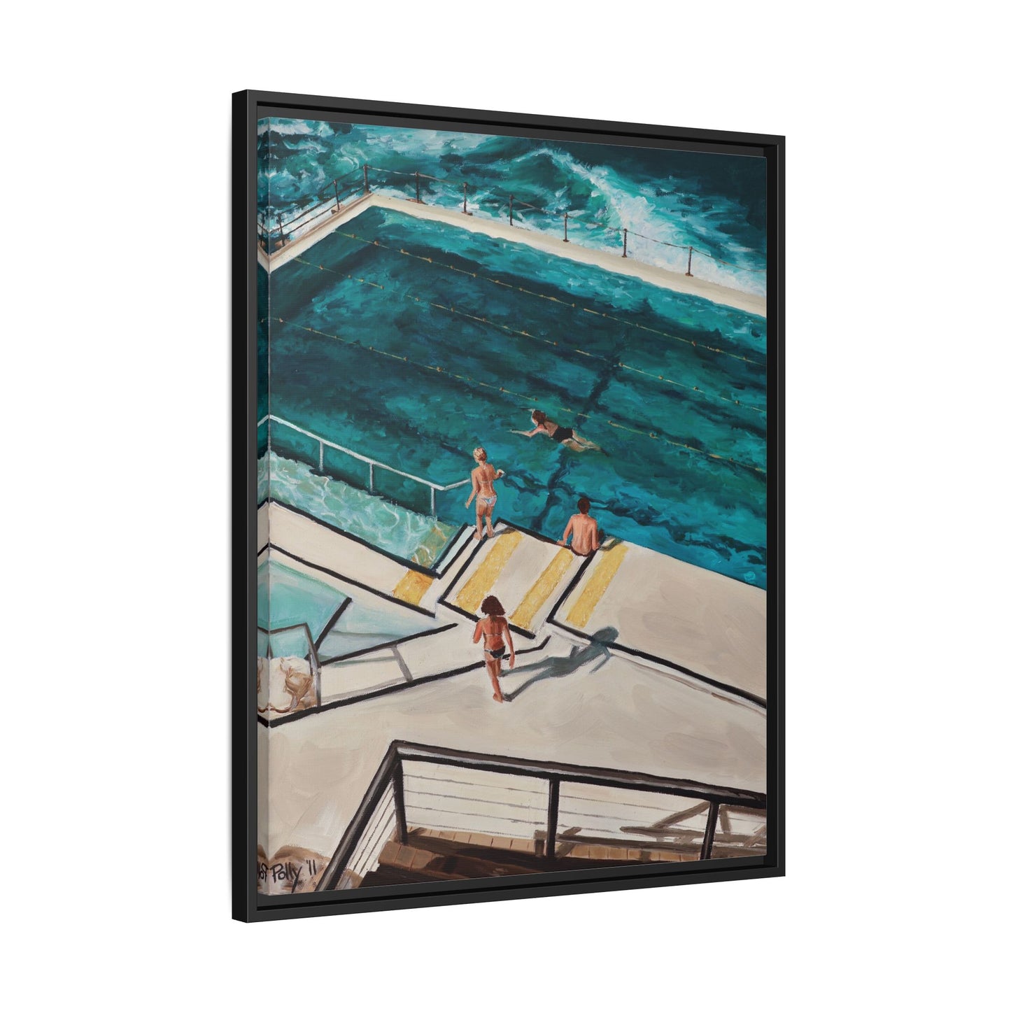 Framed Canvas Print - Icebergs Bondi Australia