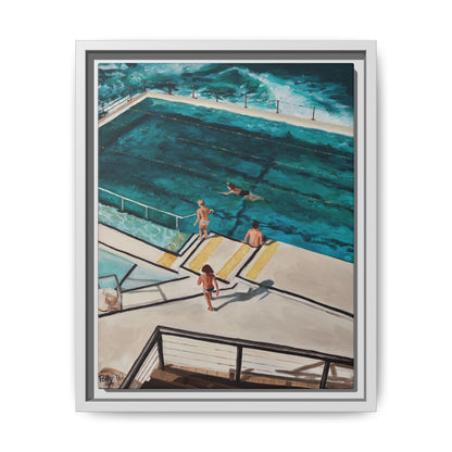 Framed Canvas Print - Icebergs Bondi Australia