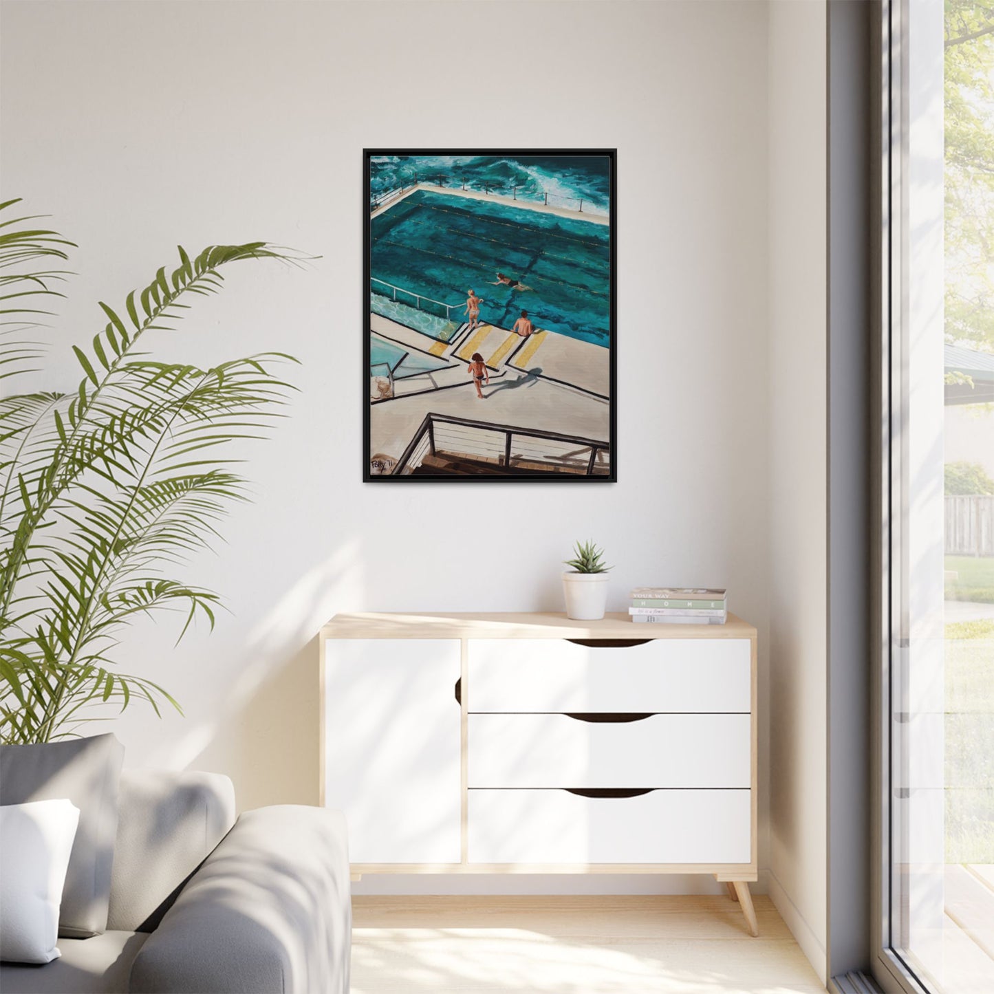 Framed Canvas Print - Icebergs Bondi Australia