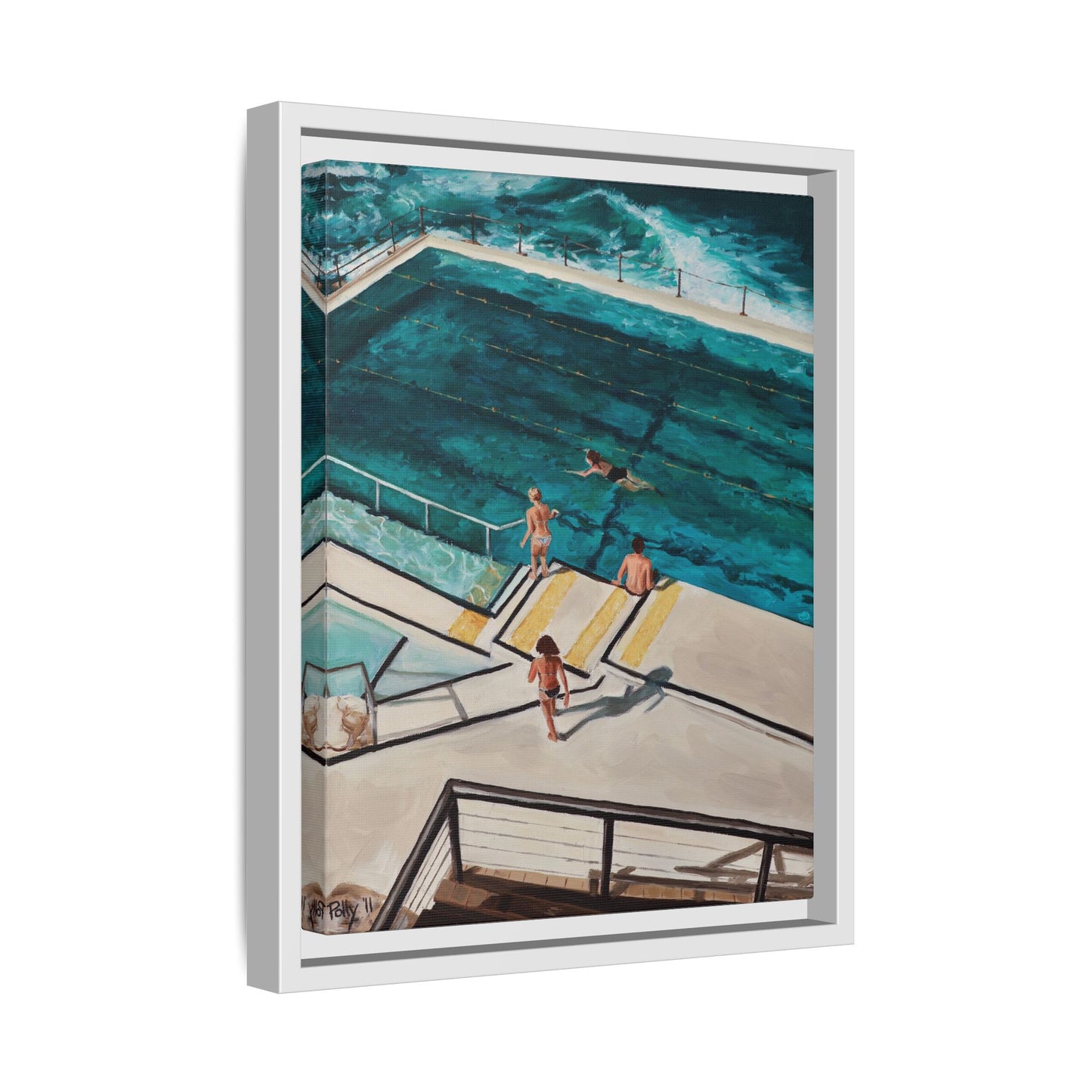 Framed Canvas Print - Icebergs Bondi Australia