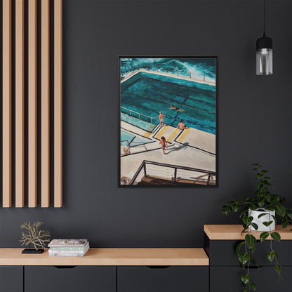 Framed Canvas Print - Icebergs Bondi Australia