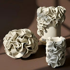 White Ceramic Ruffled Vase Collection