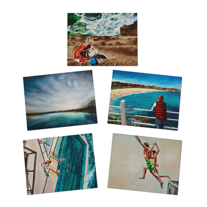 Set-of-5 Greeting Cards - Oil on Canvas Paintings