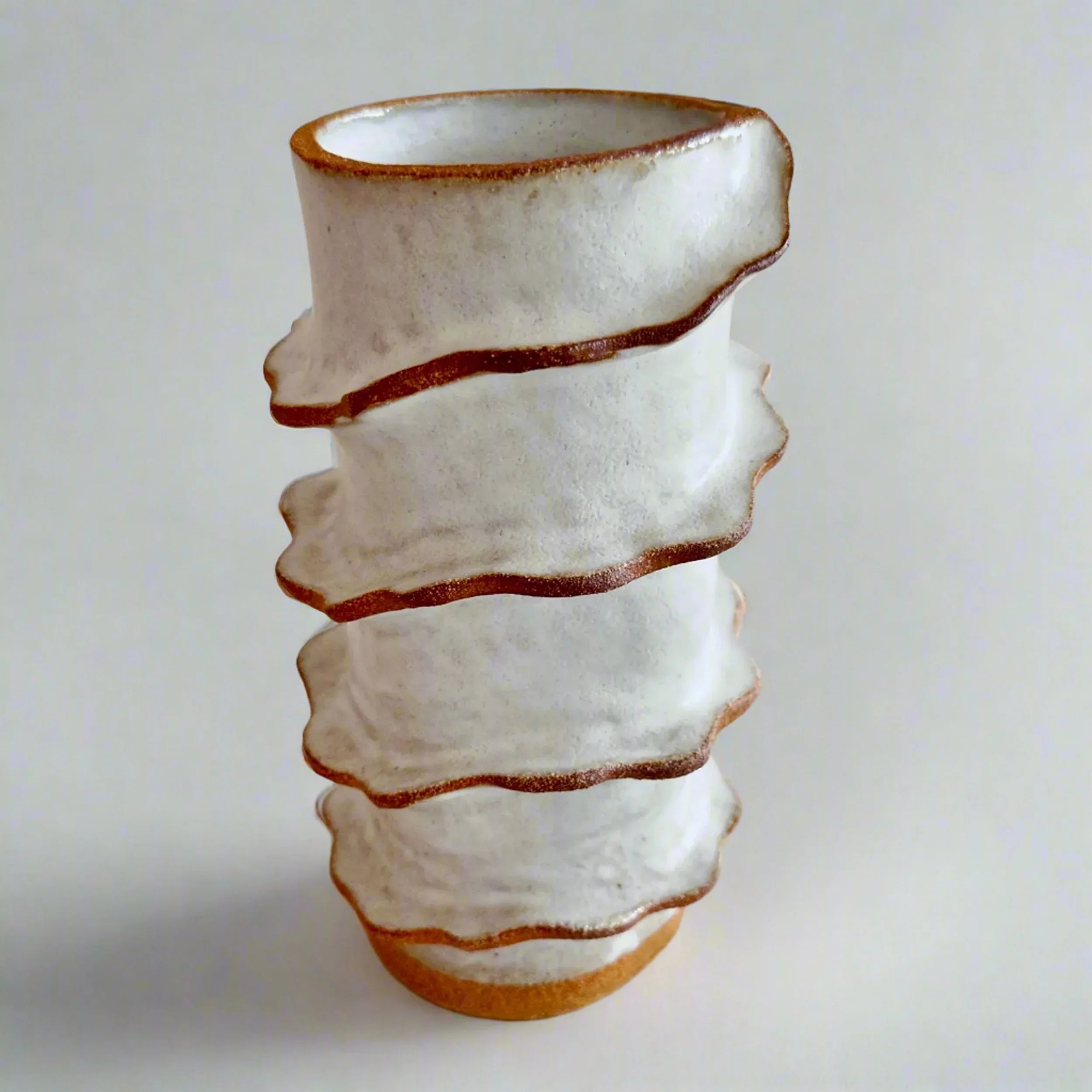 Tall Spiral Cylindrical Vase - Natural Warmth