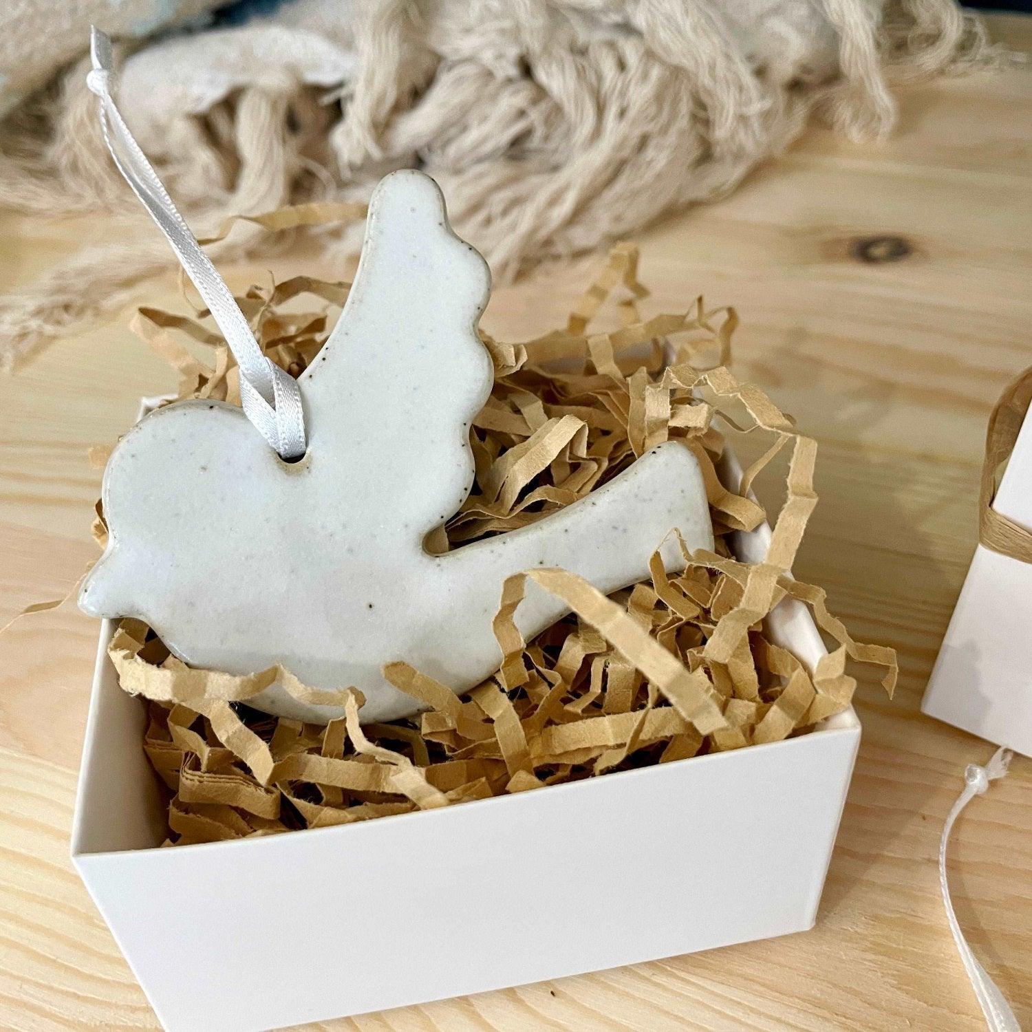 Ceramic Christmas Tree Decorations - Handcrafted Doves