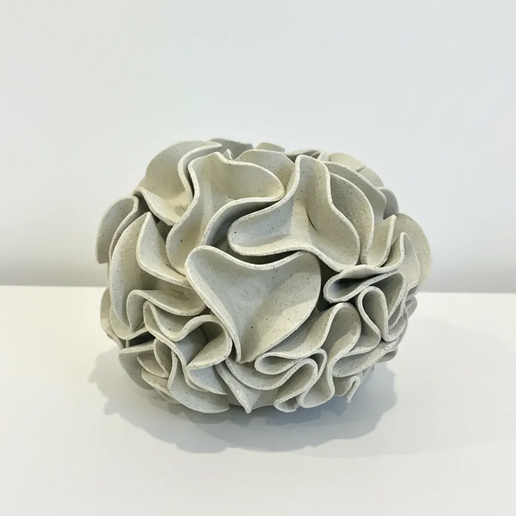 Ruffled ceramic sphere vase - Polly Barton