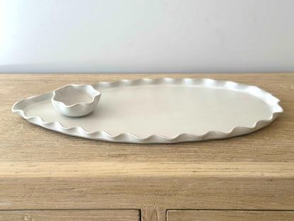 Avoca Wave Platter - Extra Large White