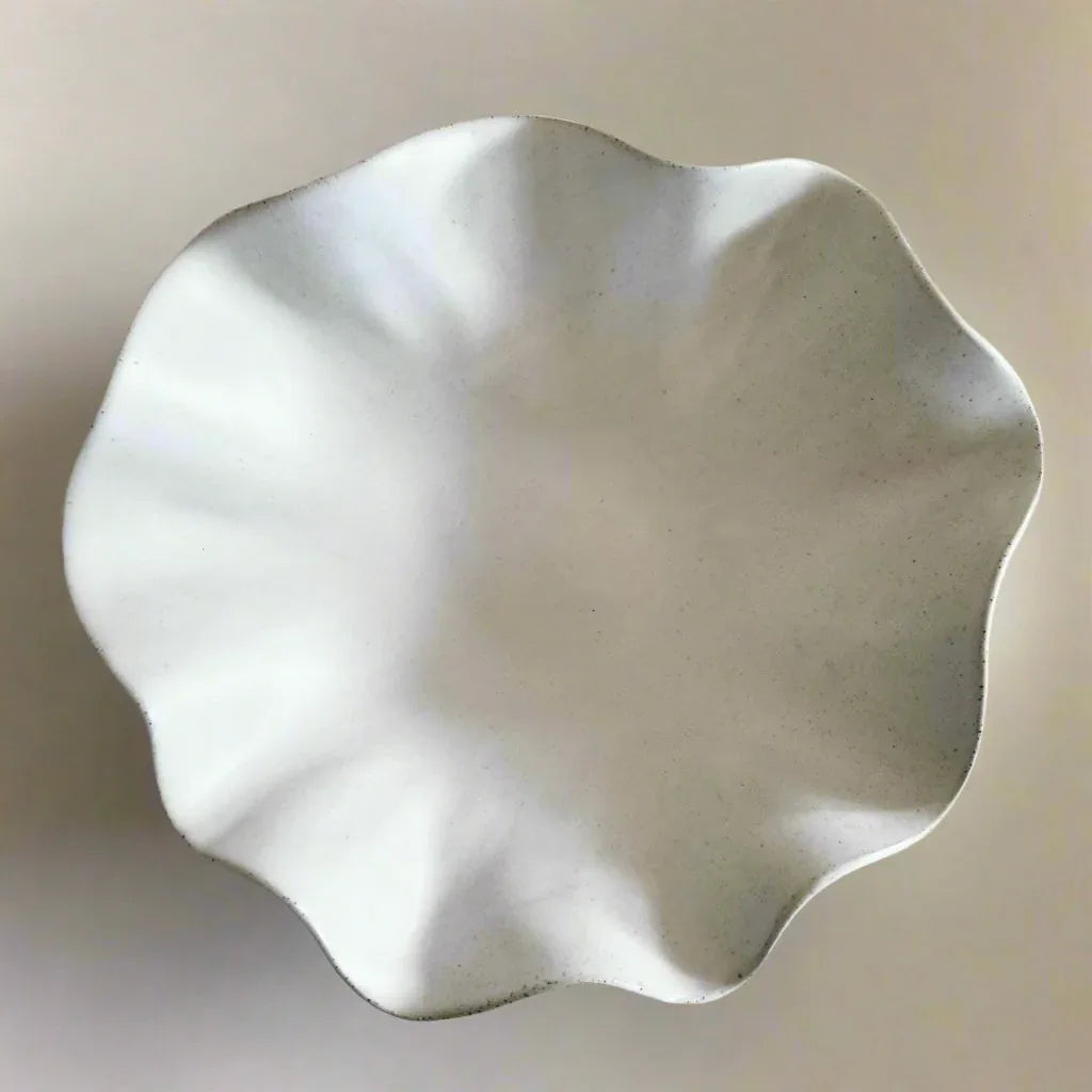 Large White Wave Bowl - Ceramic Tableware