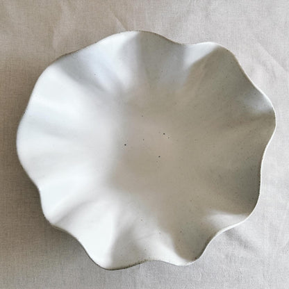 Avoca White Ruffle Bowl - Large - Polly Barton