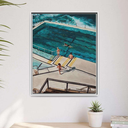 Framed Canvas Print - Icebergs Bondi Australia