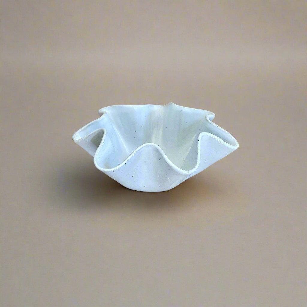 High Sided Wave Bowl - Medium/Small White - Polly Barton