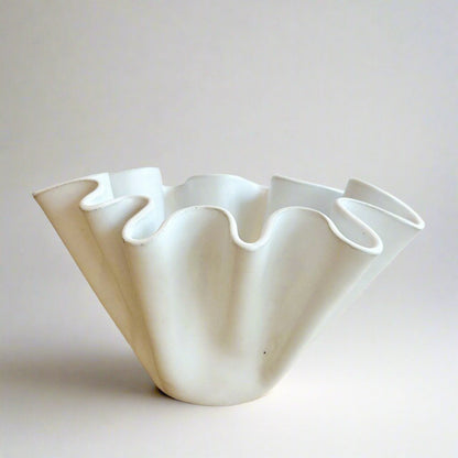 High Sided Wave Bowl - Medium White - Polly Barton