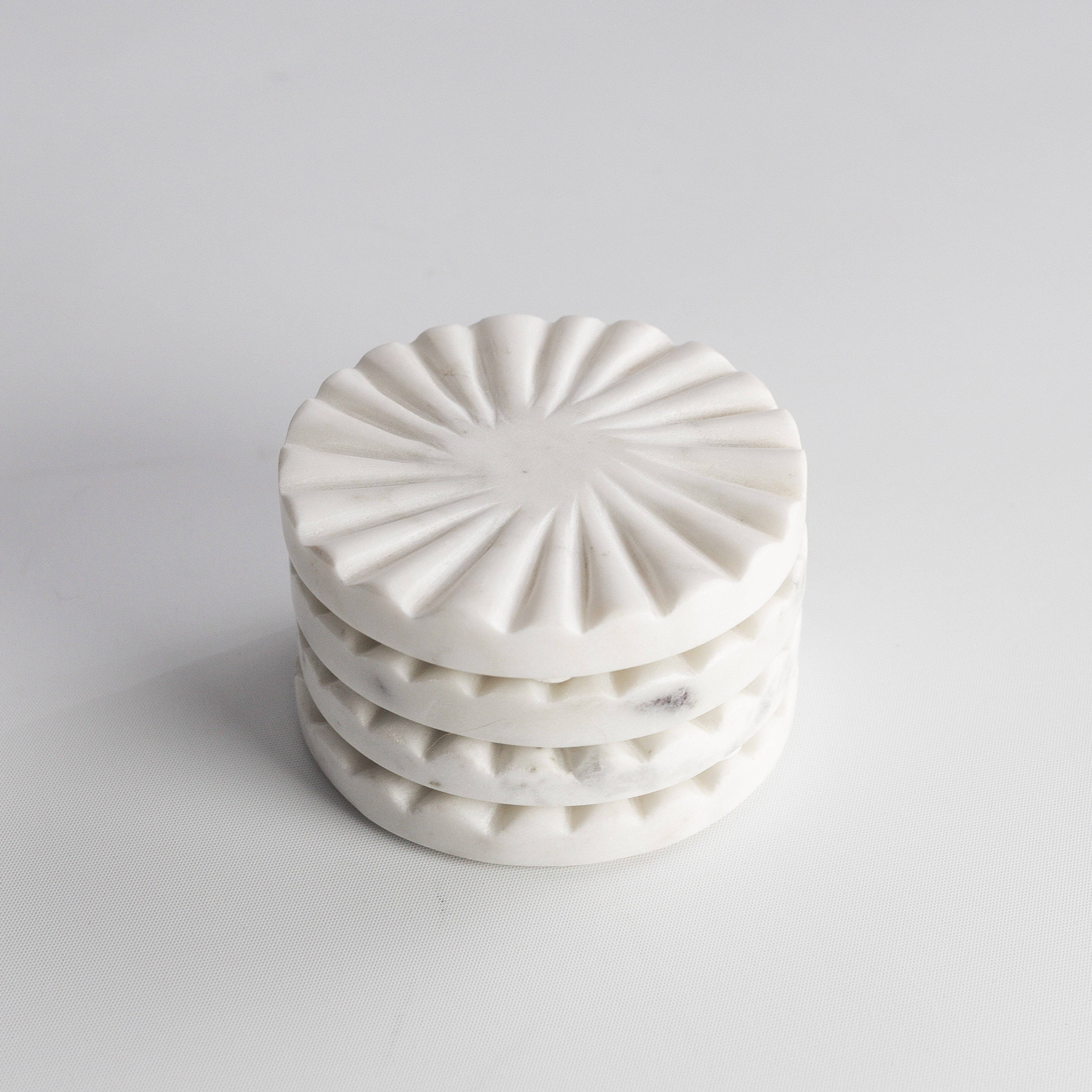 Scalloped Marble Coaster Set