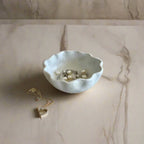 White Jewellery Bowl with Ripple Edge