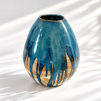 Large Egg Shape Vase - Cascading Glaze