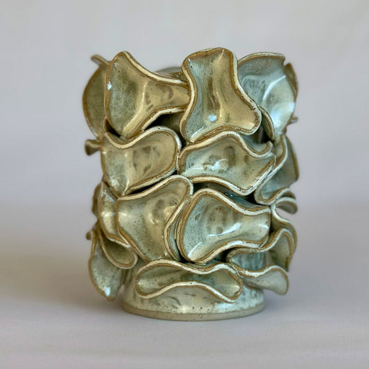 Mint-Green Ruffle Vase