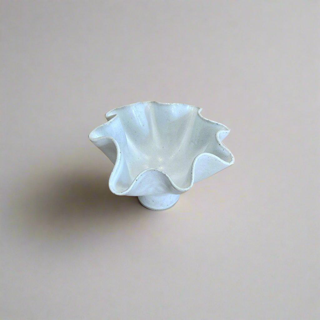 High Sided Pedestal Wave Bowl - Small