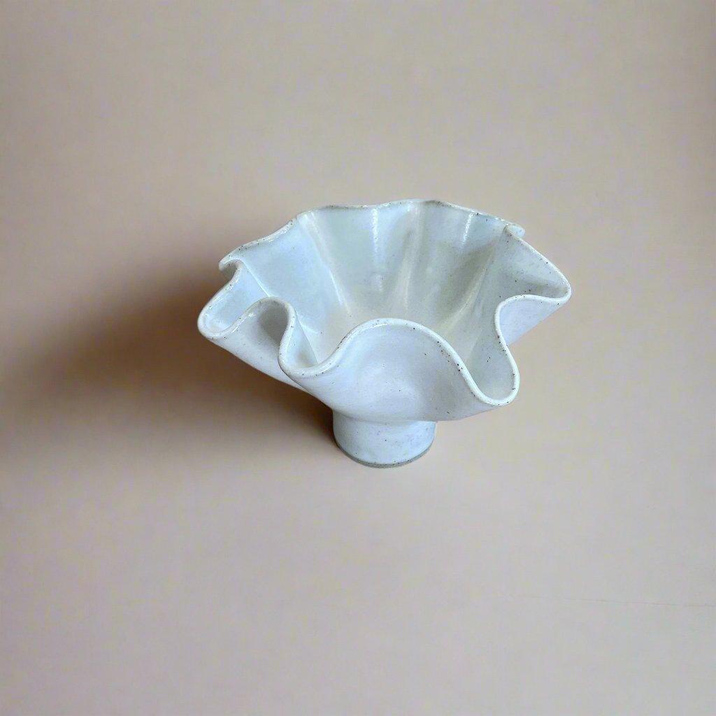 High Sided Pedestal Wave Bowl - Small