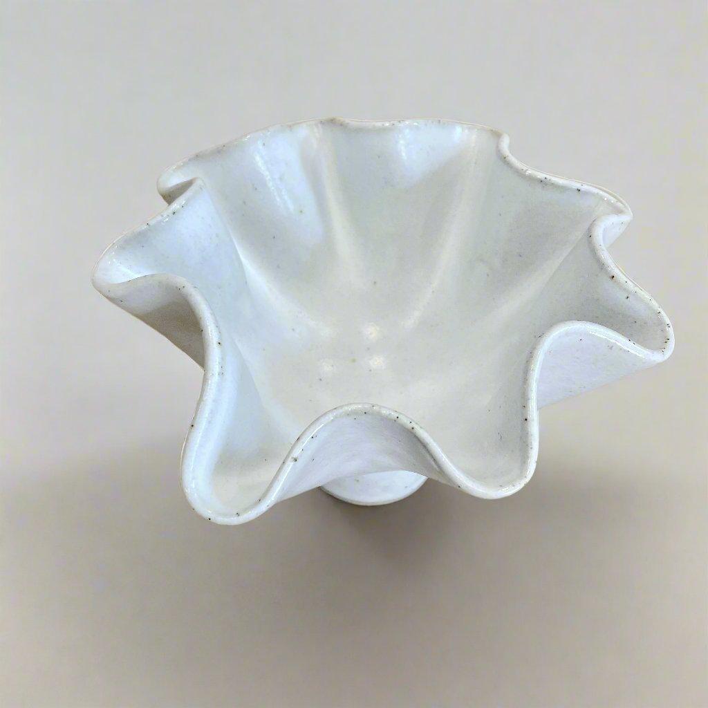 High Sided Pedestal Wave Bowl - Small