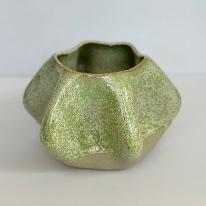 Handcrafted Ceramic Planter Pot - Mint Green