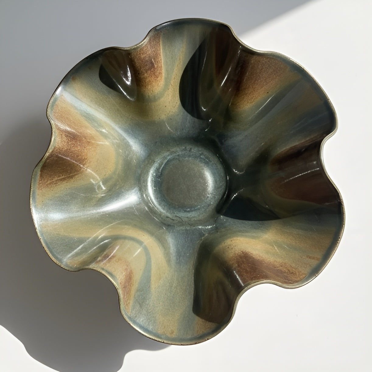 Oversized Statement Wave Bowl - Rockpool