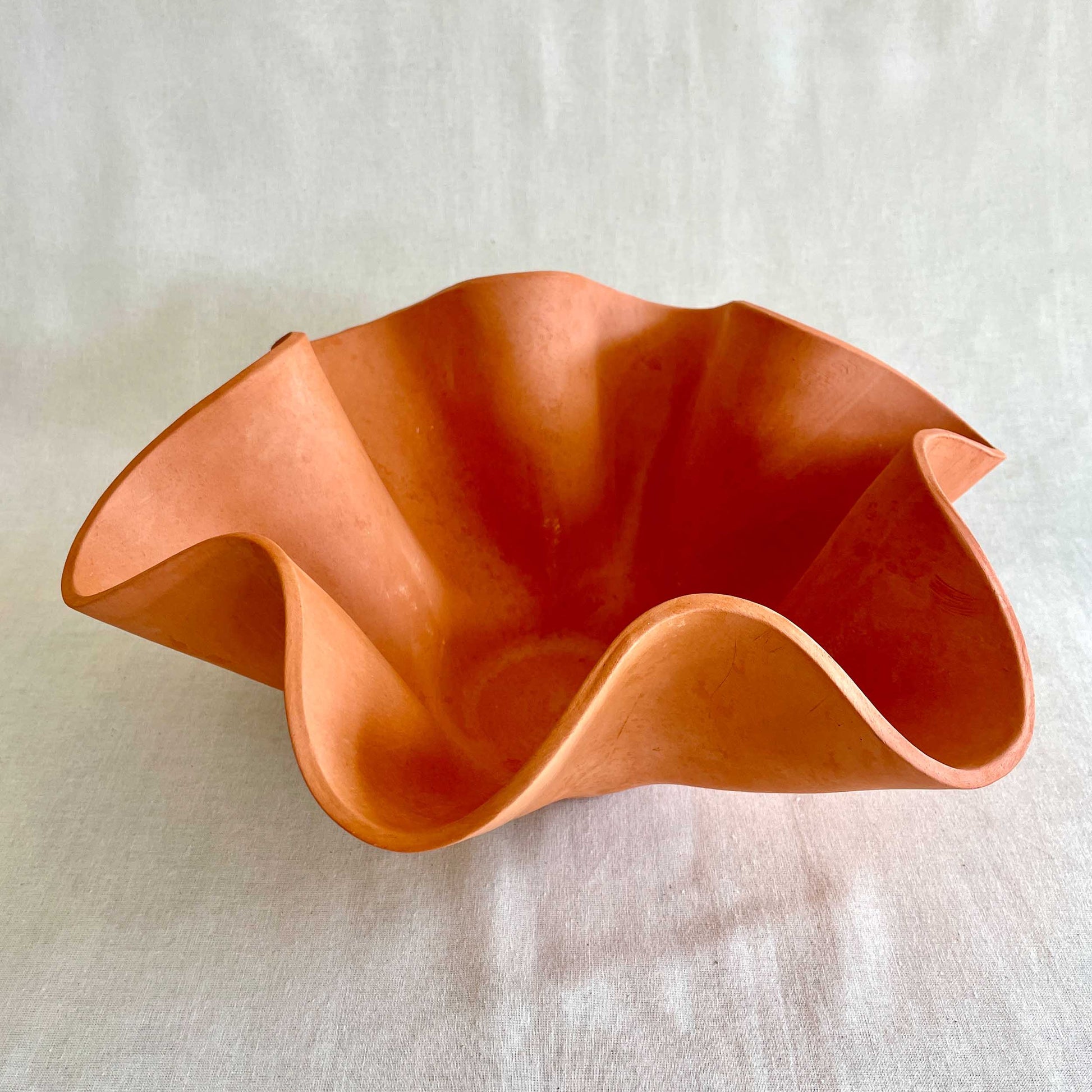 Large Terracotta Wave Bowl