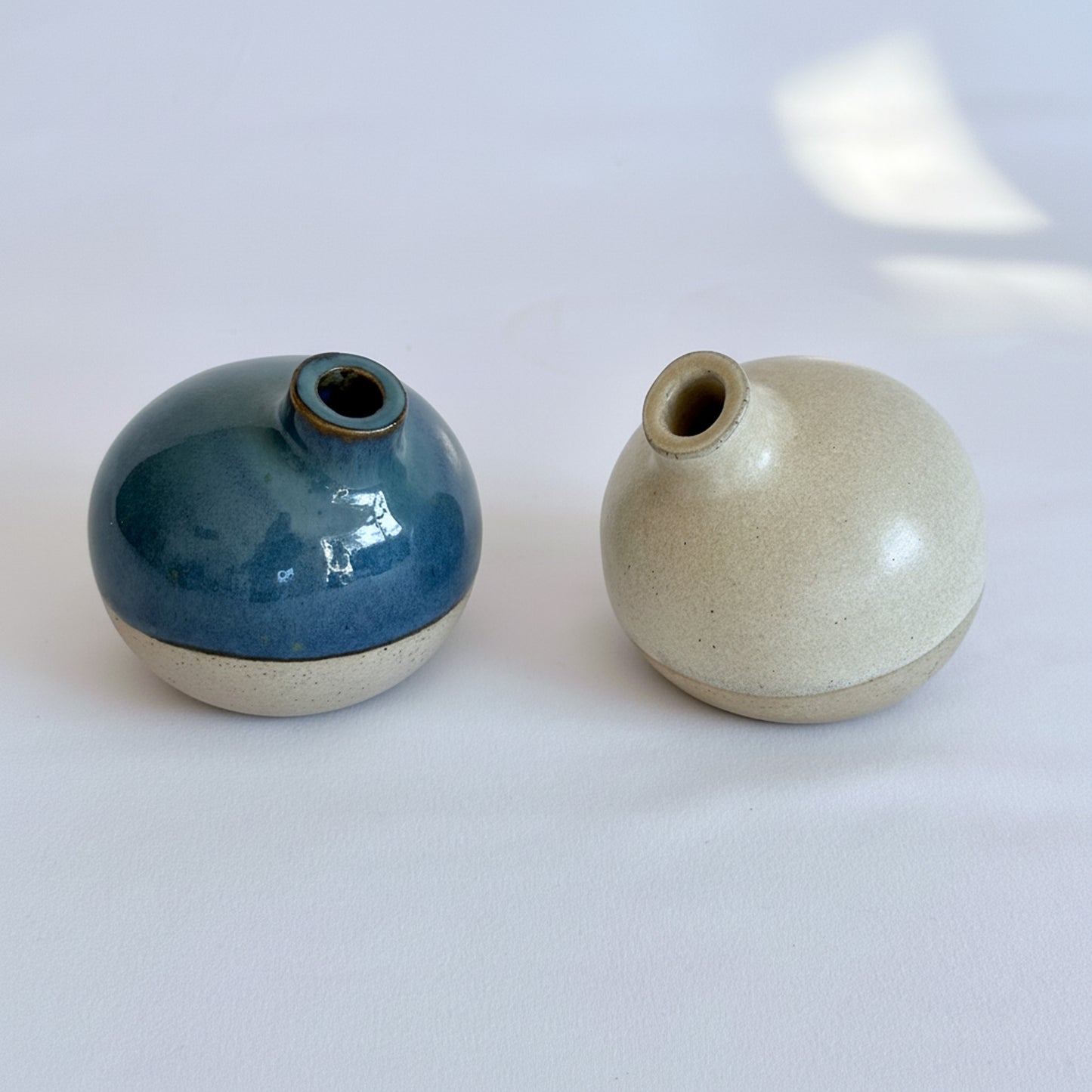 Turquoise & Beige Bud Flower Vases - Small