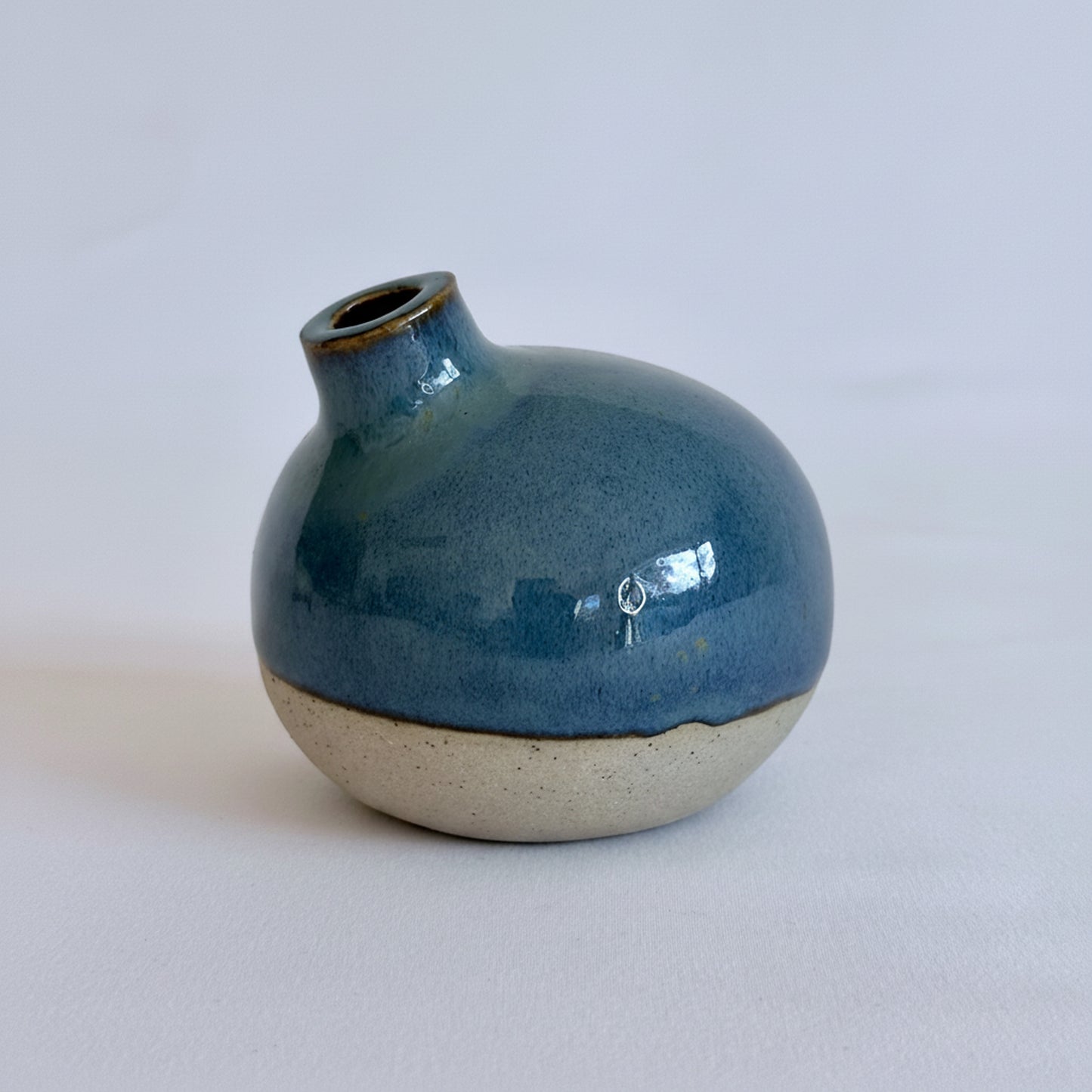 Turquoise & Beige Bud Flower Vases - Small