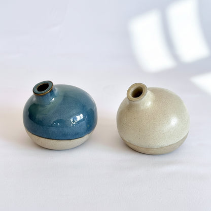 Turquoise & Beige Bud Flower Vases - Small