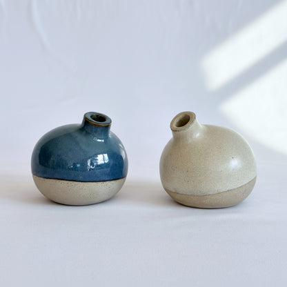 Turquoise & Beige Bud Flower Vases - Small