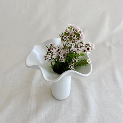 White Wave Ceramic Vase