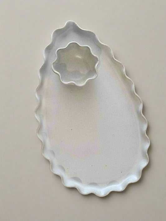 Wave Serving Platter - Large White