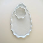 Wave Small Serving Platter & Dip Bowl - White