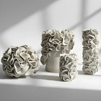 White Ceramic Ruffled Vase Collection