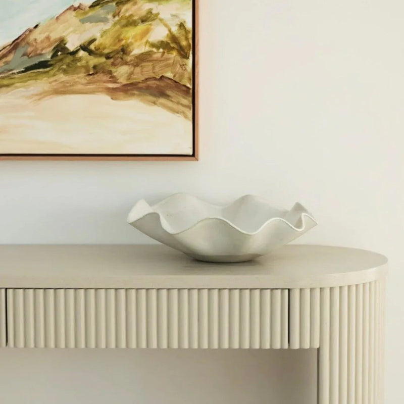 Large White Wave Ceramic Bowl - Australia
