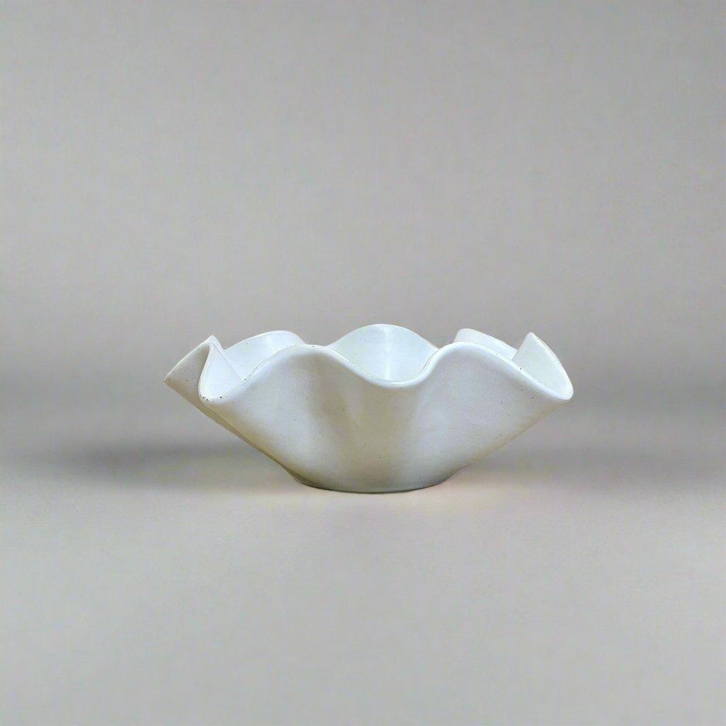 White Wave Ceramic Bowl - Medium