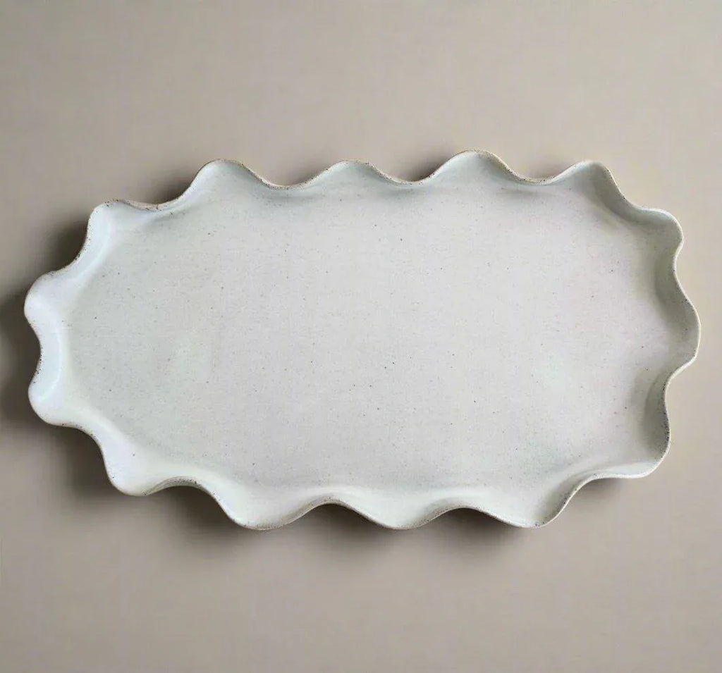 Wave Platter - Large White - Polly Barton