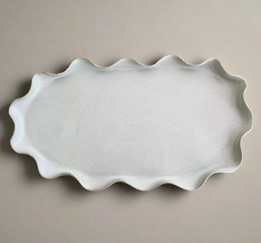 Wave Platter - Large White - Polly Barton