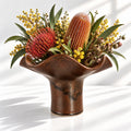 Wave Vase Wide Base - Chocolate, Melted Mint, Caramel Glazes