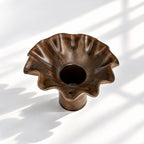 Chocolate Ruffle Vase - Medium Size