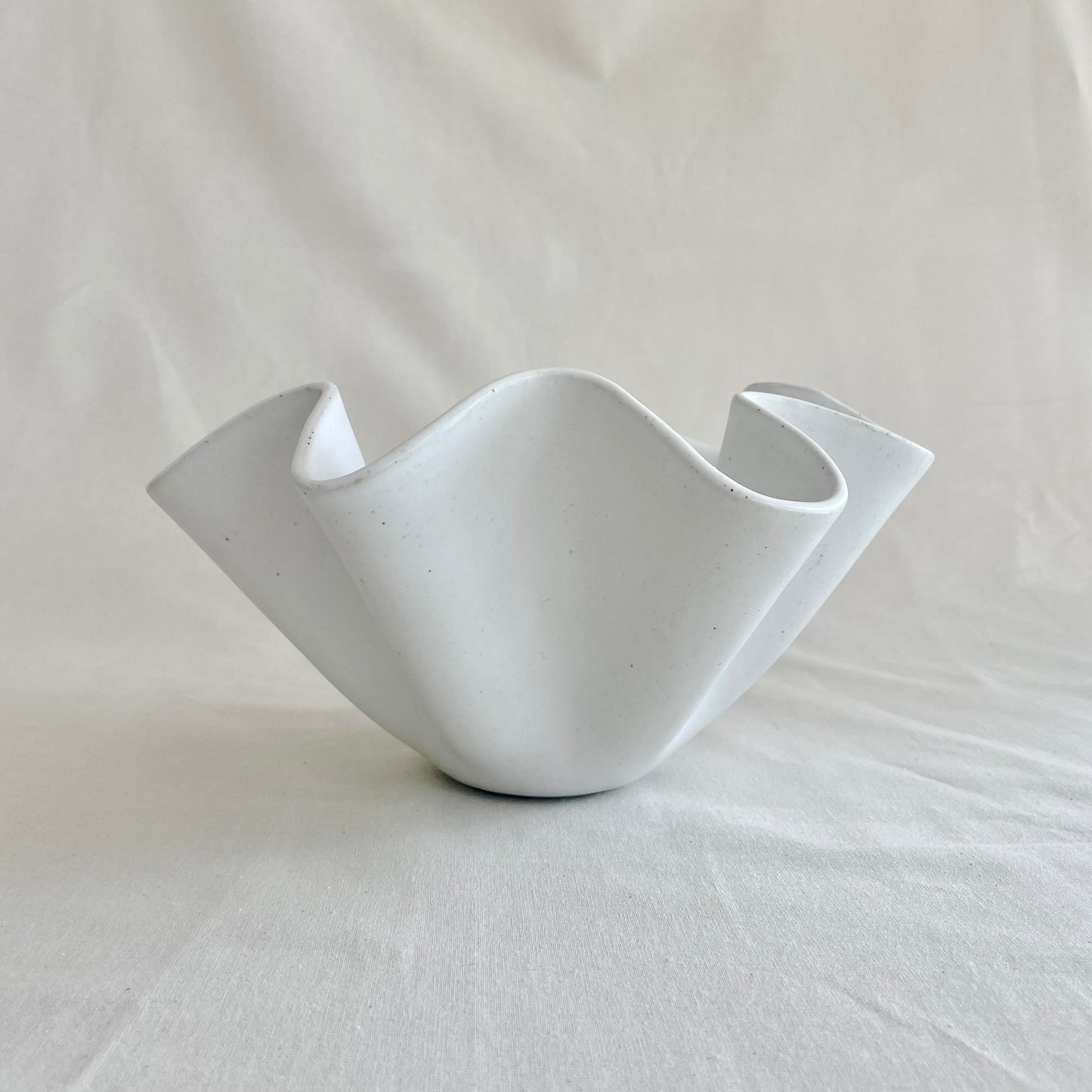 High Sided Wave Bowl - Medium White - Polly Barton