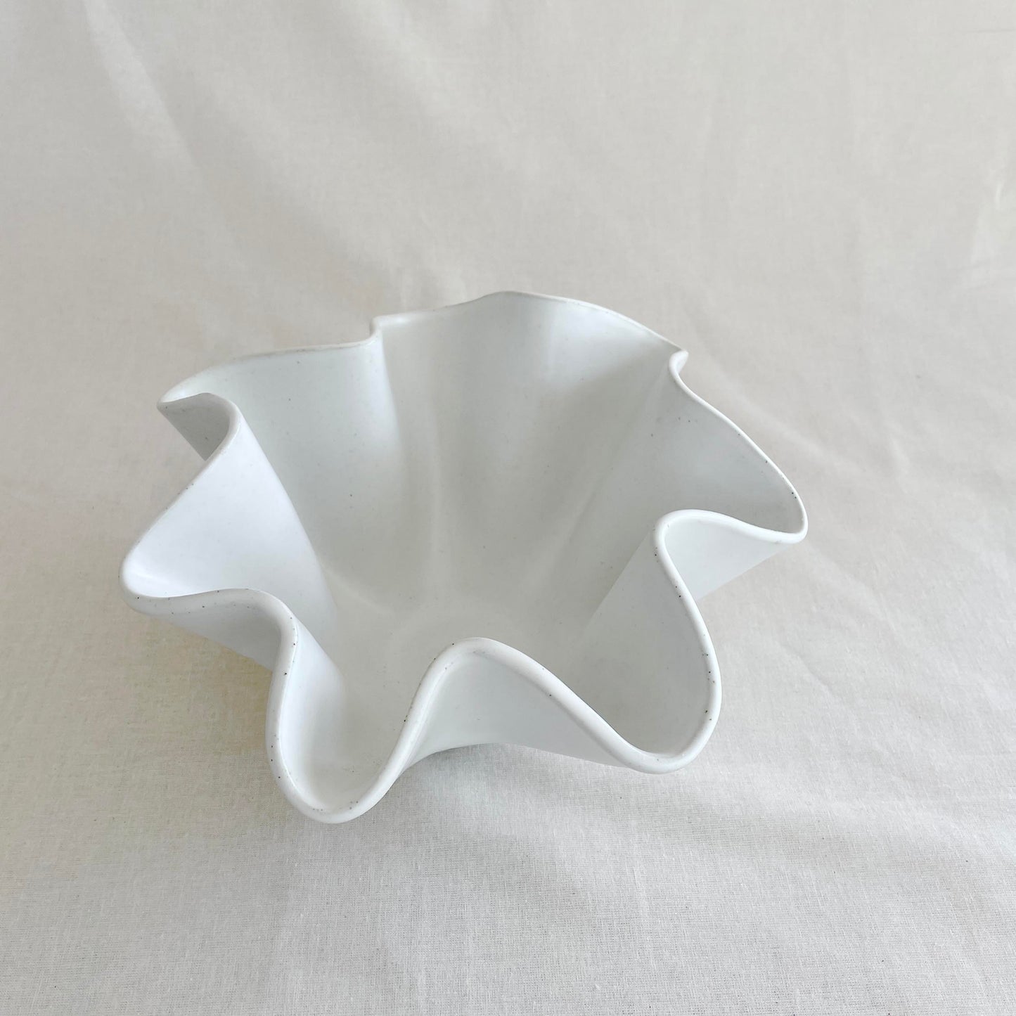 High Sided Wave Bowl - Medium White - Polly Barton