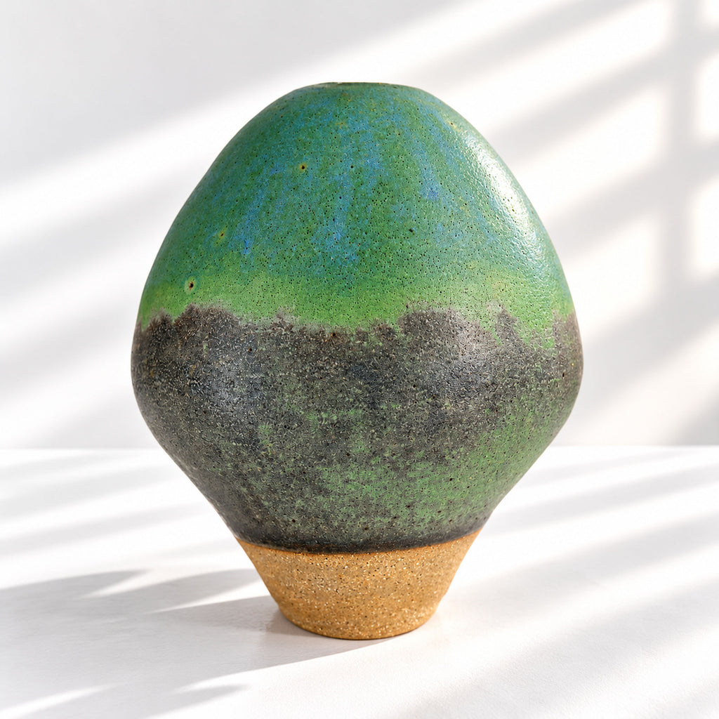 Large Ceramic Balloon Vase - Organic Glazes