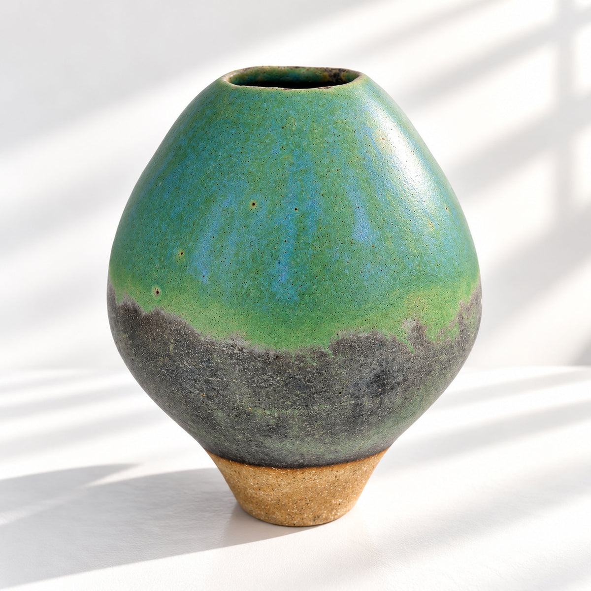 Large Ceramic Balloon Vase - Organic Glazes