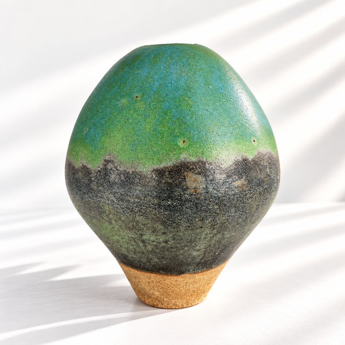 Large Ceramic Balloon Vase - Organic Glazes