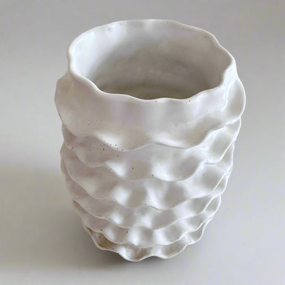 Spiral Edge Cylindrical Vase - Handcrafted
