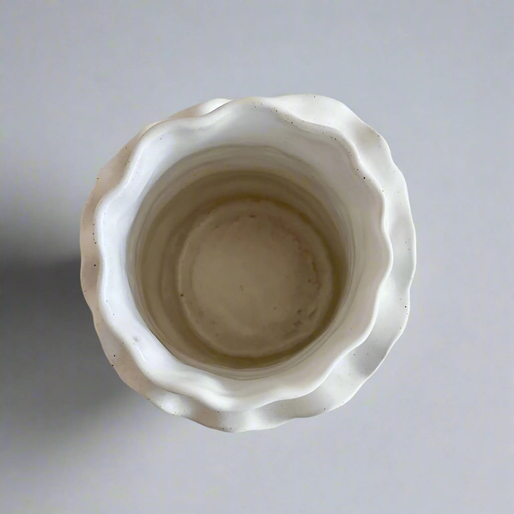 Large Spiral Edge Cylindrical Vase - Overhead 